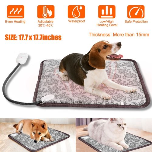 Pet Heating Pad Dog Cat Electric Heating Mat Waterproof Adjustable Warming Blanket Pet Heating Pad Dog Cat Electric Heating Mat Waterproof Adjustable Warming Blanket
